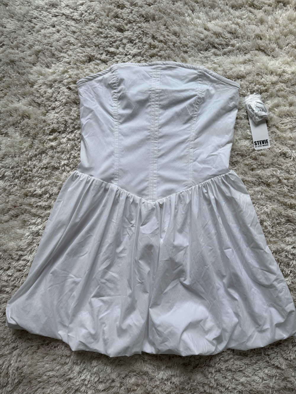 Steve Madden White bubble dress with attachable straps